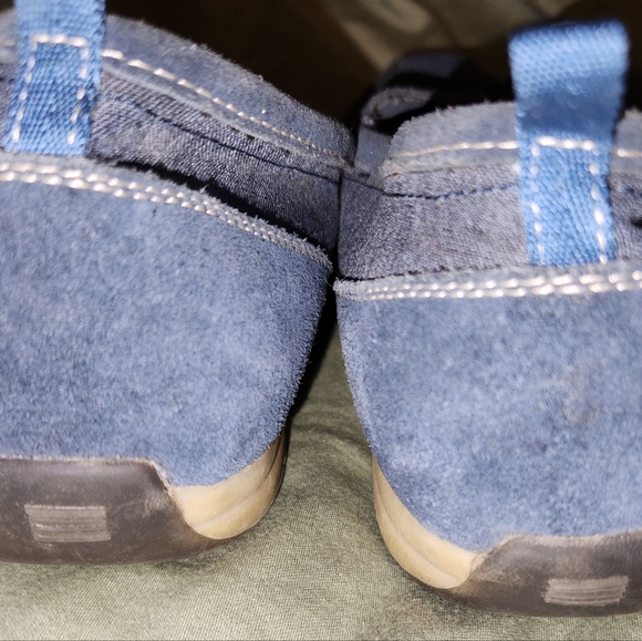 Lands' End Blue Suede & Fabric Mary Jane Shoes pre owned great condition sz 9b - Picture 3 of 5